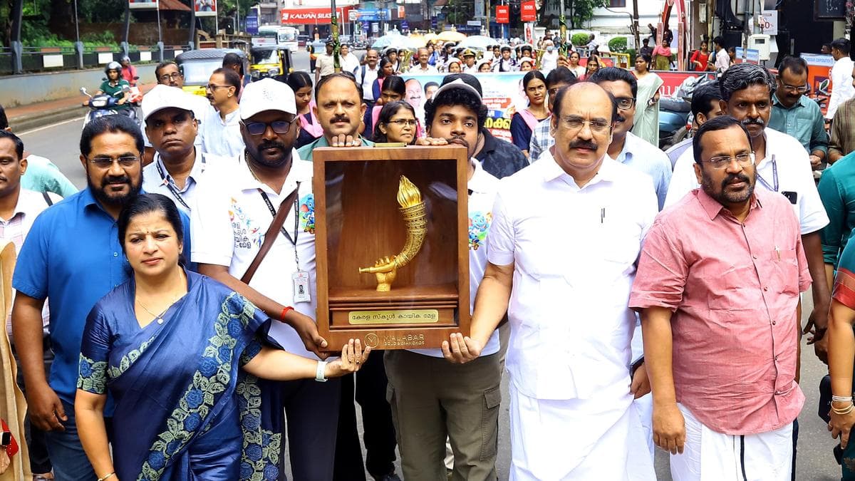 Thrissur Welcomes State School Sports Meet Trophy in Grand Style