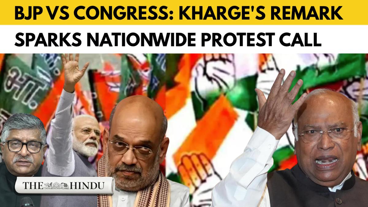 BJP Initiates Nationwide Demonstrations Condemning Congress Chief Kharge's Controversial Statements