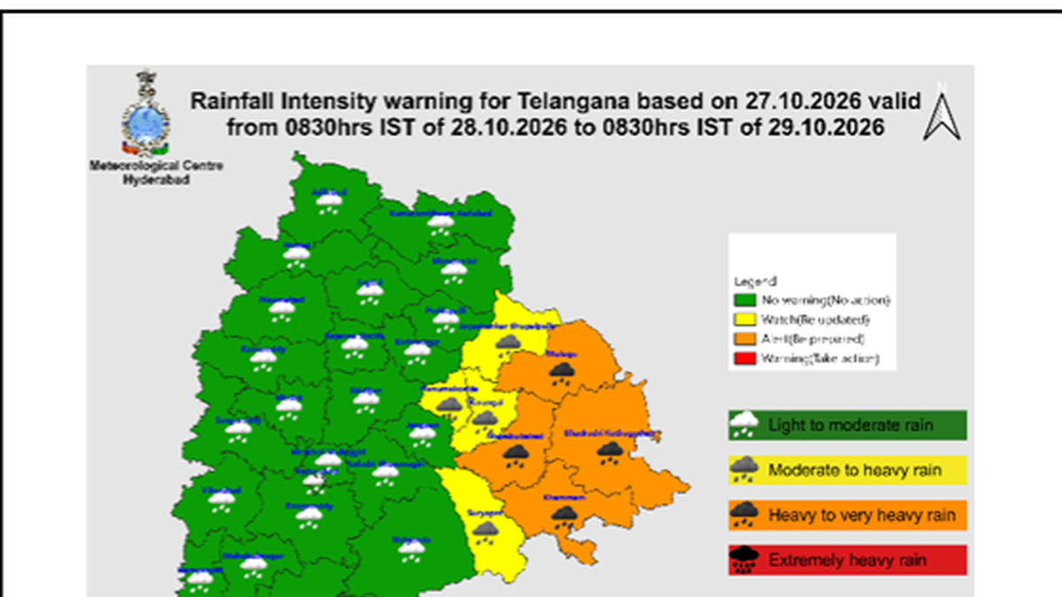 Telangana on High Alert: Severe Rainfall Expected as Cyclonic Storm Arnab Approaches