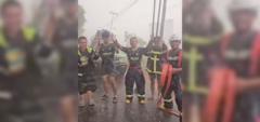 Monsoon Relief: Indonesian Firefighters Celebrate Critical Downpour Amid Devastating Wildfires